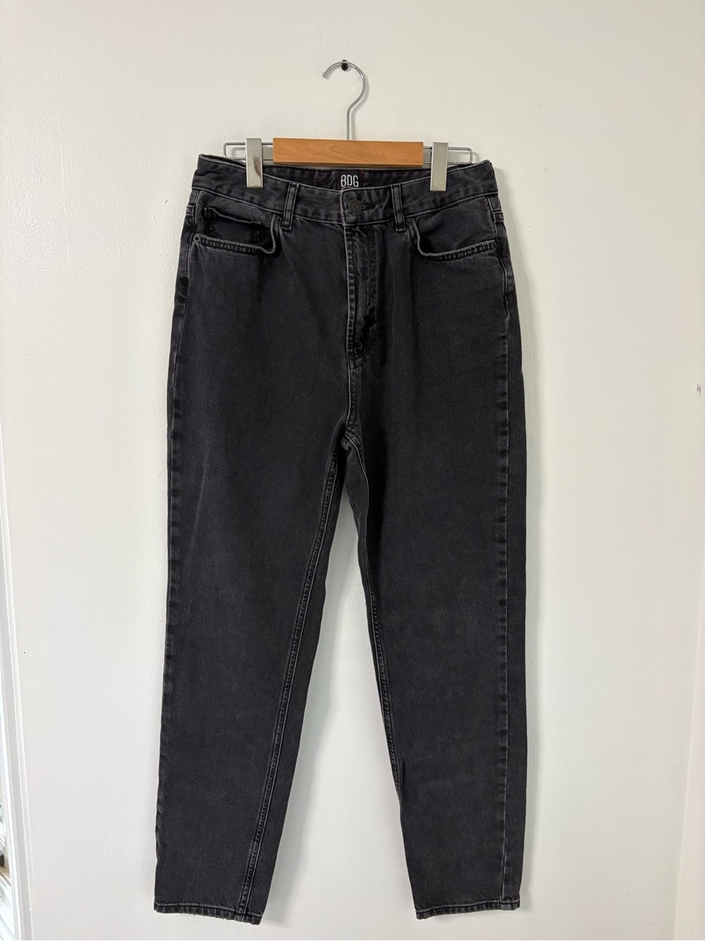 BDG Washed Black High-Rise Mom Jeans